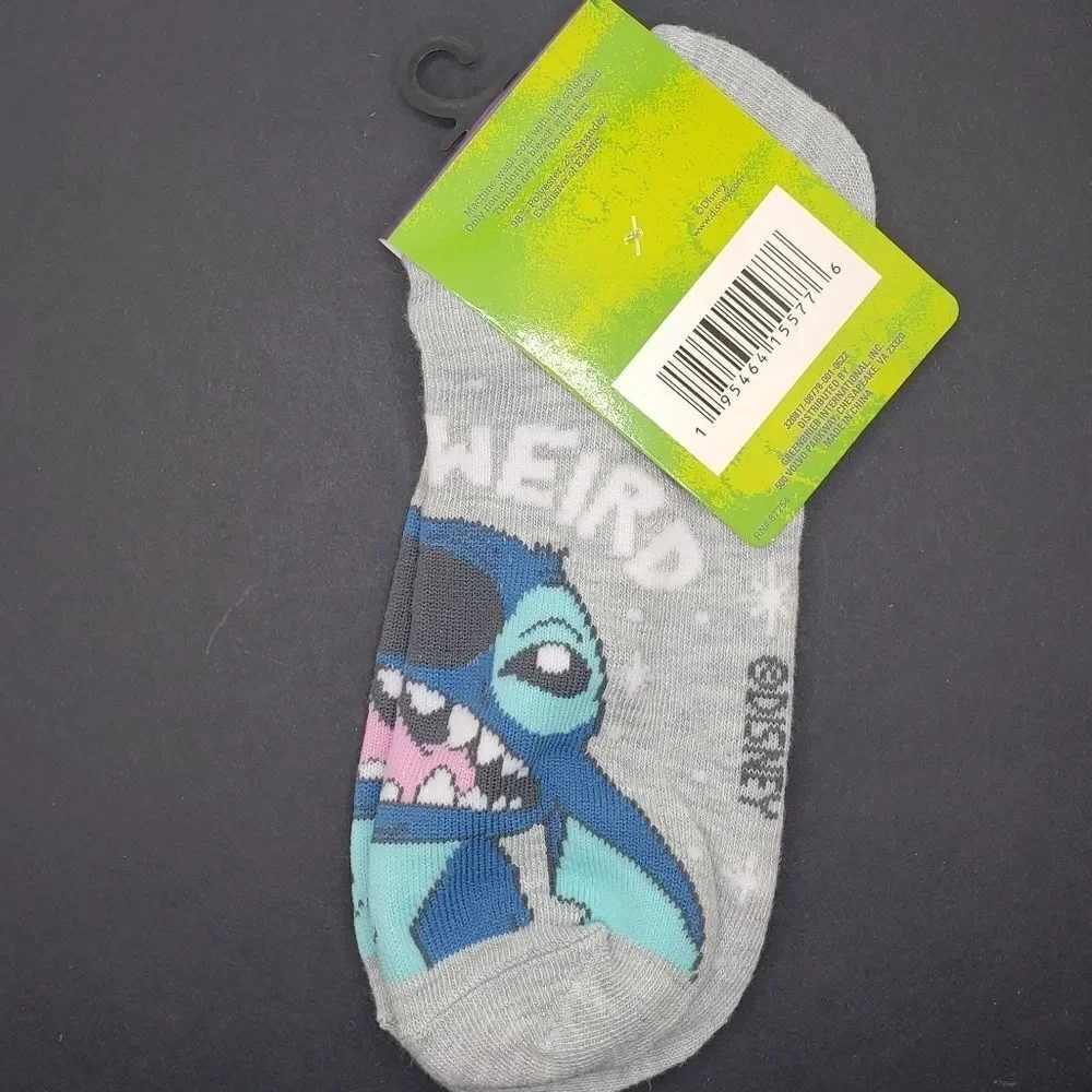 Disney Stitch stay weird no show socks